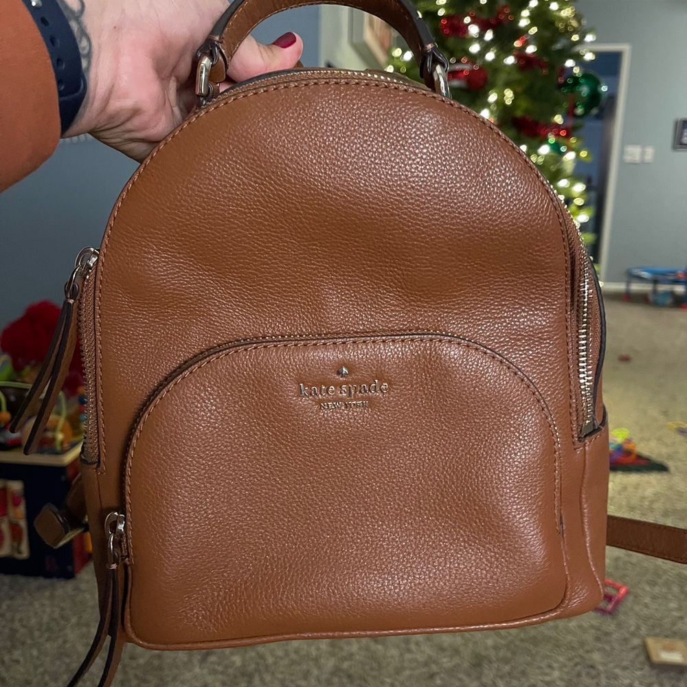 Kate spade tan leather backpack